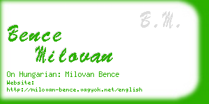 bence milovan business card